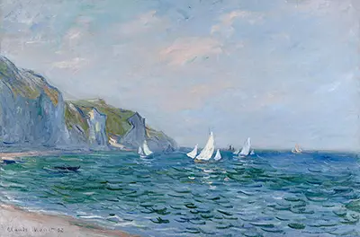 Klippen und Segelboote bei Pourville Claude Monet